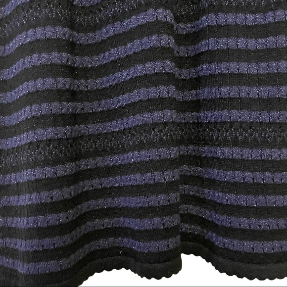 NWT Zara Knit Stretch Blue Black Knit Stripe Dress Size Small - Picture 6 of 12